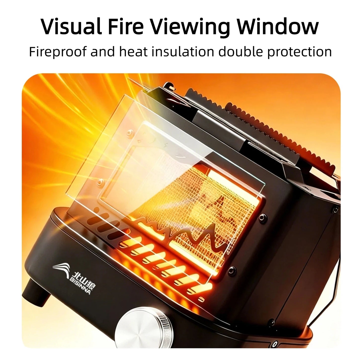 BISINNA Outdoor Heating Stove Portable Lightweight Retro Gas Stove Multi-functional Camping Heater for Hiking Picnic Fishing