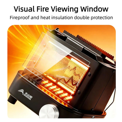 BISINNA Outdoor Heating Stove Portable Lightweight Retro Gas Stove Multi-functional Camping Heater for Hiking Picnic Fishing