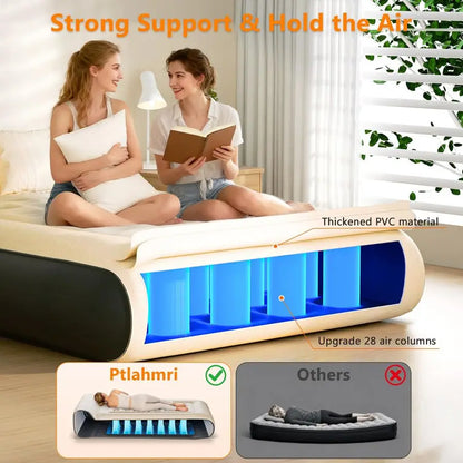 Air Mattress Full with Built in Pump for Camping 16 High Speed Inflatable Mattress Inflation Completed in 3 Minutes, Luxury Blow