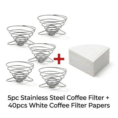 Foldable Coffee Filter Reusable Stainless Steel Camping Coffee Cup Filter Paper Dripper Barista Tools Brewing Funnel Filter Cup