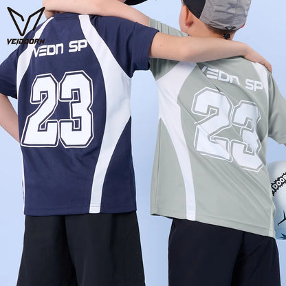 Kids Quick Dry Shirts Short Sleeve Boys Girls Breathable Athletic Running Tops Children Summer Sports Wear Moisture Wicking Tee