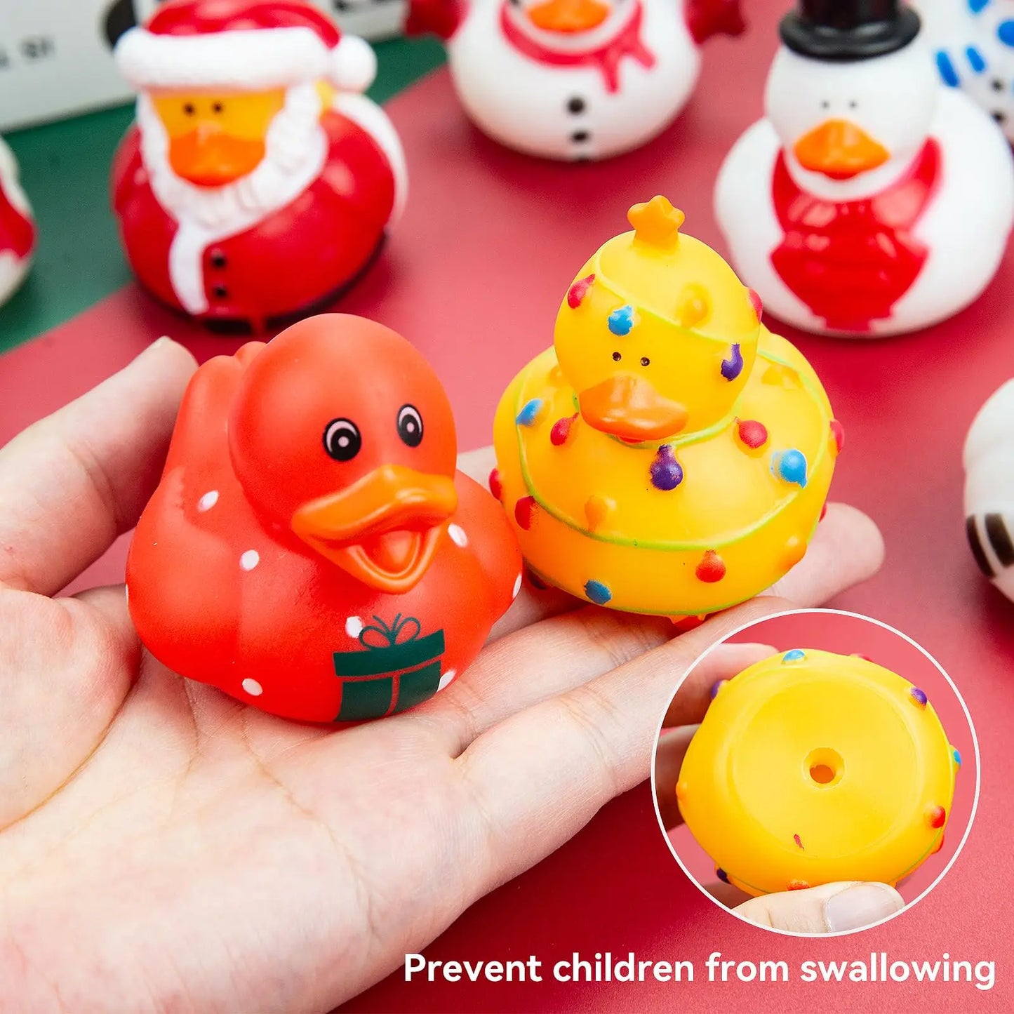 2/6/12 Christmas Rubber Ducks 2.16" Funny Rubber Ducks Christmas Eve Thanksgiving Day Assortment Duckies Toys for Jeep Ducking