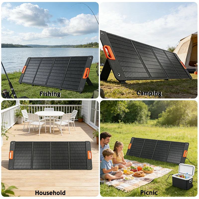 ETFE 100w 200W Foldable Solar Panels Cell Portable Solar Charging Panel Complete Kit Outdoor Tourism Camping Power Station