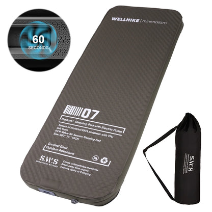 Single Inflatable Camping Mat with Pump Automatic Inflatable Mat Compact Camping Air Mattress for Backpacking Hiking Beach Tent