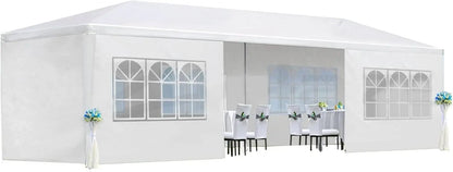 10X20FT Outdoor Canopy Waterproof Tent With 6 Removable Sidewalls & Windows For Wedding Garden Camping